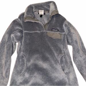 Patagonia Light Blue/Gray Fleece Synchilla Quarter Snap Pullover Womens Size XS